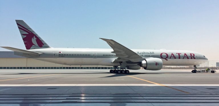 Boeing 777-300ER de Qatar Airways equipado con GX Aviation.