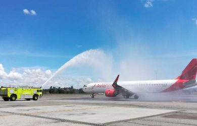 Bautizo del primer vuelo del Airbus A321neo de Avianca.