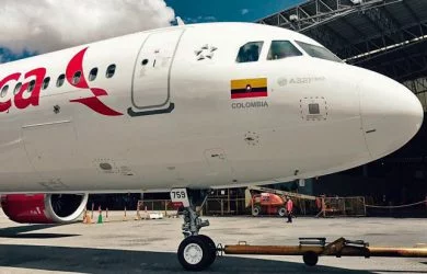 Airbus A321neo de Avianca en el hangar de la compañía.