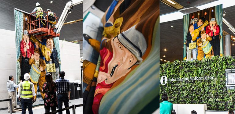 Obra de Botero "Los músicos", en el Aeropuerto Eldorado de Bogotá.