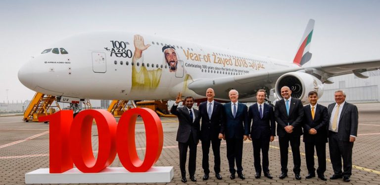 100° Airbus A380 de Emirates.