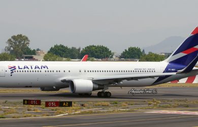 Boeing 767-300 de LATAM Airlines que operaba la ruta entre Buenos Aires y Bogotá.