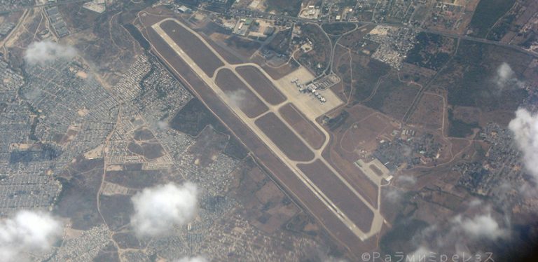 Vista aérea del Aeropuerto Internacional Ernesto Cortissoz de Barranquilla.