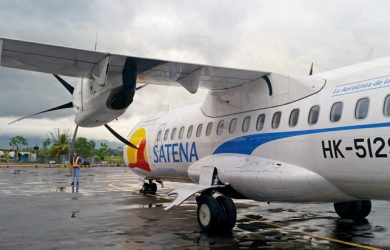ATR 42-600 de SATENA en el Aeropuerto Eduardo Falla de San Vicente del Caguán.