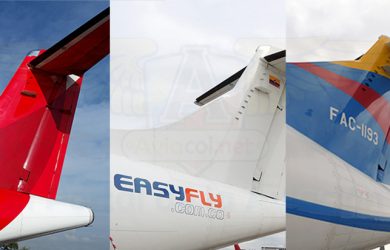 Empenajes de los ATR de Avianca, EasyFly y SATENA.