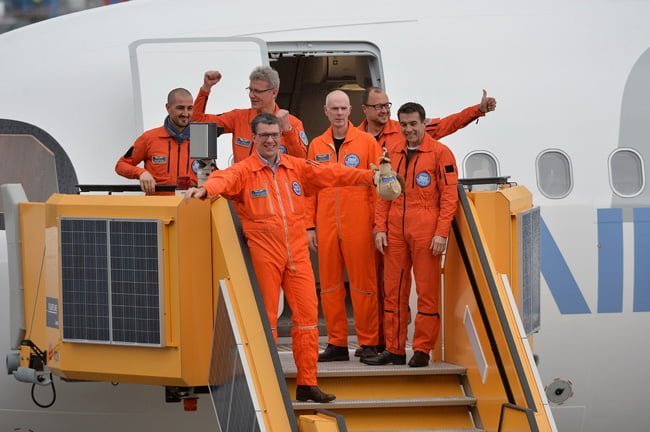 Tripulación a cargo del primer vuelo del Airbus A321LR.