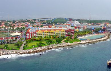 Vista aérea de Willemstad, Curaçao.