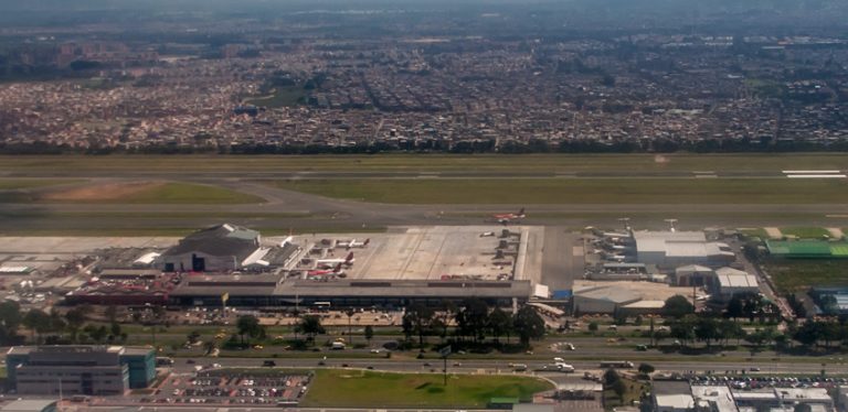 Vista aérea del Terminal Puente Aéreo de Avianca.