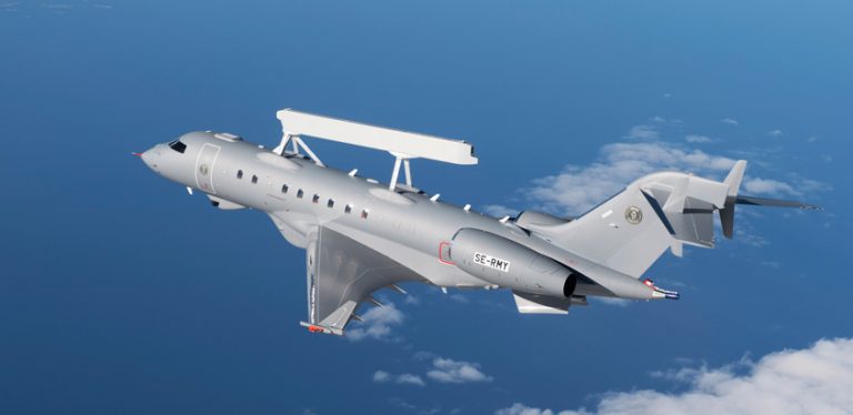 GlobalEye de Saab en su primer vuelo.