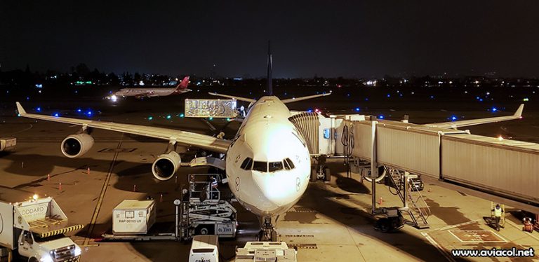 Airbus A340-300 de Lufthansa en el Aeropuerto Internacional Eldorado de Bogotá.