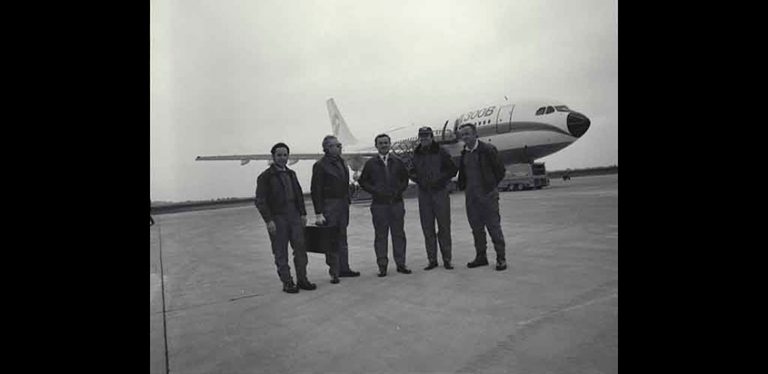 Equipo de pruebas del Airbus A300.