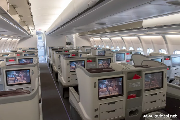 Cabina de Clase Ejecutiva del nuevo Airbus A330-300 de Avianca.