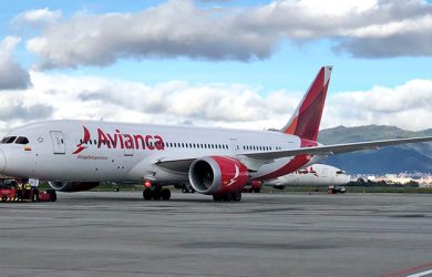 Boeing 787-8 de Avianca que transportará a la Selección Colombia.