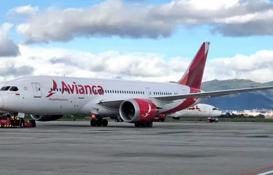Boeing 787-8 de Avianca que transportará a la Selección Colombia.