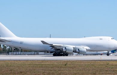 Boeing 747F de Carga en el Aeropuerto Internacional de Miami.