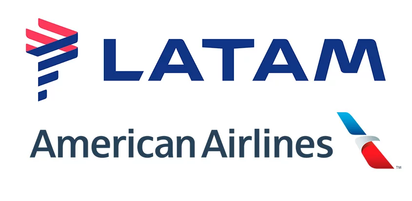 Logos de American Airlines y LATAM Airlines.