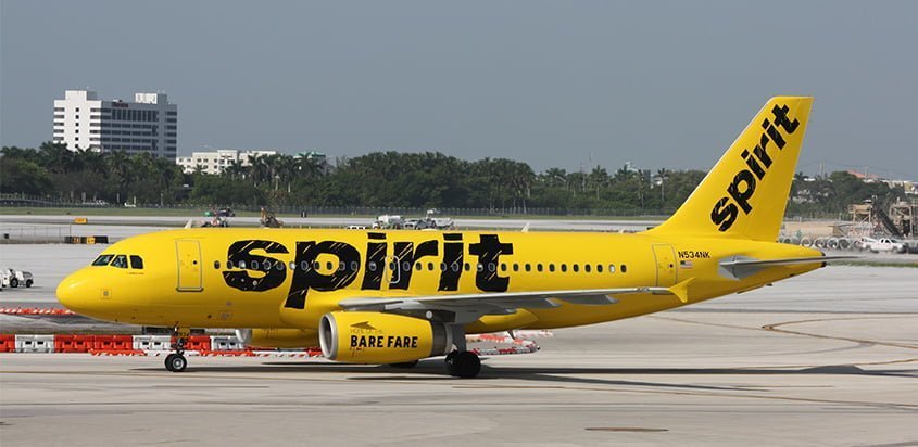 Airbus A319 de Spirit Airlines en rodaje.