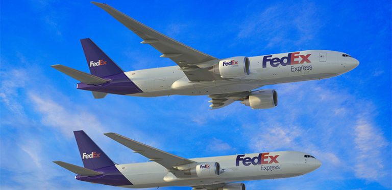 Boeing 767F y Boeing 777F de FedEx.