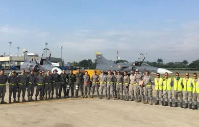 Tripulaciones de Kfir preparadas para Fighter Drag antes de Red Flag 2018.