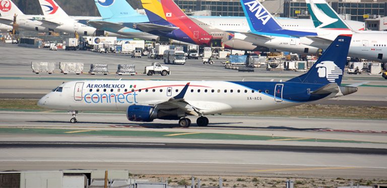 Embraer E190 de Aeroméxico como el que se accidentó en Durango.