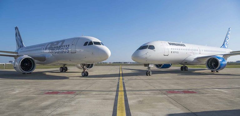 Airbus A320neo y Bombardier C Series 300.