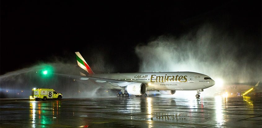 Vuelo inaugural de Emirates a Santiago de Chile en Boeing 777-200ER.