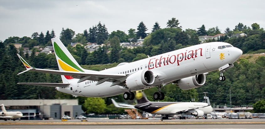 Boeing 737 MAX-8 de Ethiopian Airlines.
