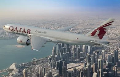 Boeing 777F de Qatar Airways Cargo.
