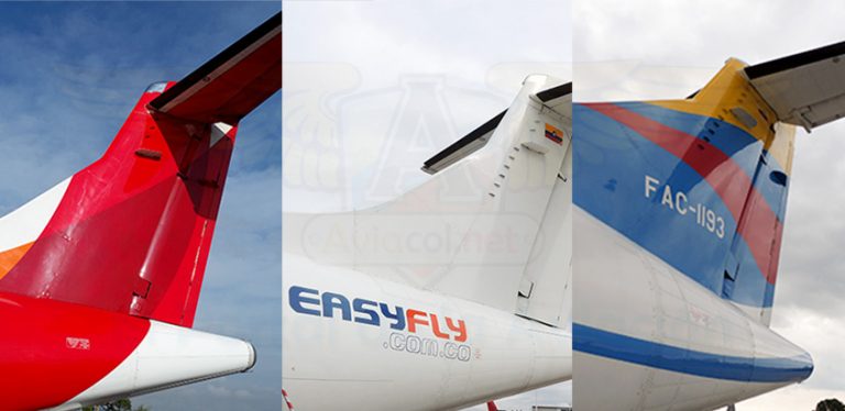 Empenajes de Avianca, EasyFly y Satena.