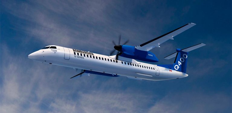 Bombardier Q400 con capacidad para 90 pasajeros.