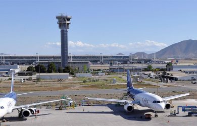 Vista del Aeropuerto Comodoro Arturo Merino Benítez de Santiago de Chile.