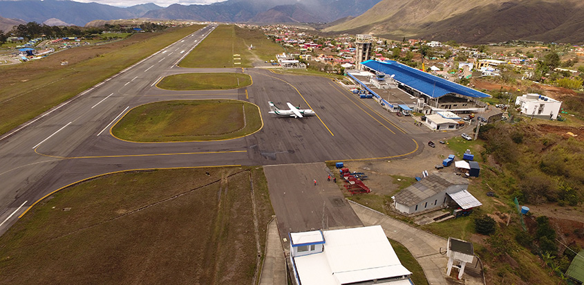 Vista aérea del Aeropuerto Antonio Nariño de Pasto.