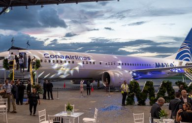 Boeing 737 MAX 9 de Copa Airlines en su presentación oficial.