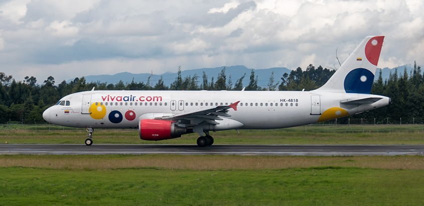 Airbus A320 de Viva Air en Bogotá.