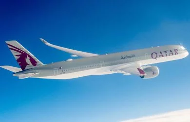 Airbus A350-1000 de Qatar Airways en vuelo.