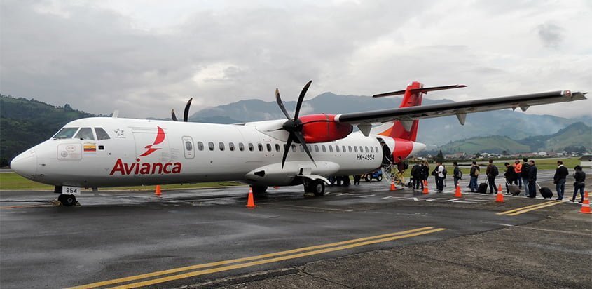 ATR 72-600 de Avianca en el Aeropuerto La Nubia de Manizales.