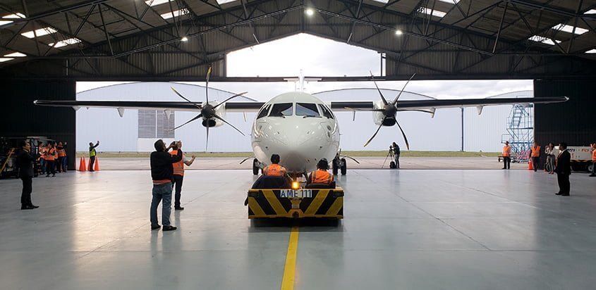 Primer ATR 72-600 de EasyFly en su llegada a Bogotá.