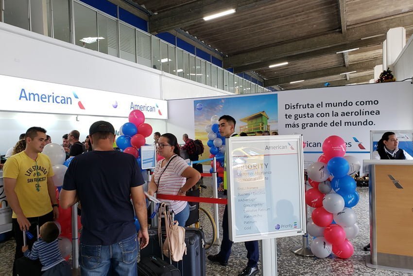 Área de check in de American Airlines en el Aeropuerto Matecaña de Pereira.