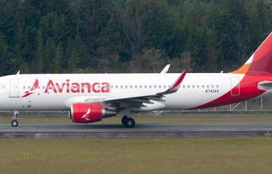 Airbus A320 de Avianca en rodaje.