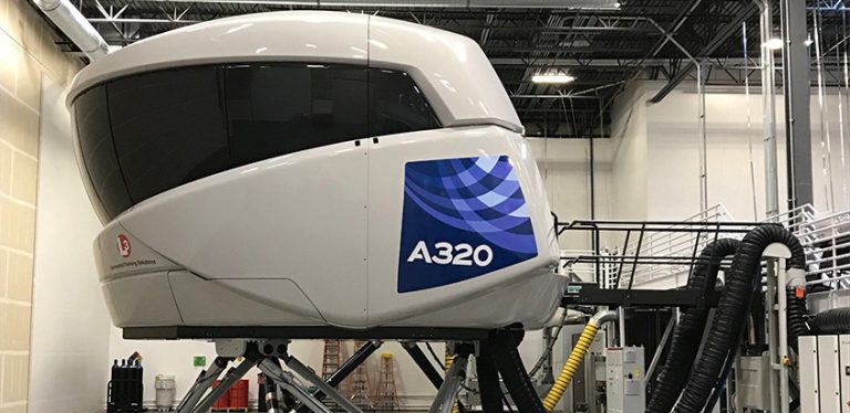 Simulador de vuelo de un Airbus A320neo.