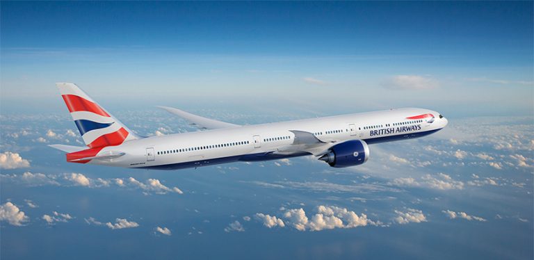 Prototipo de un Boeing 777-9 de British Airways.