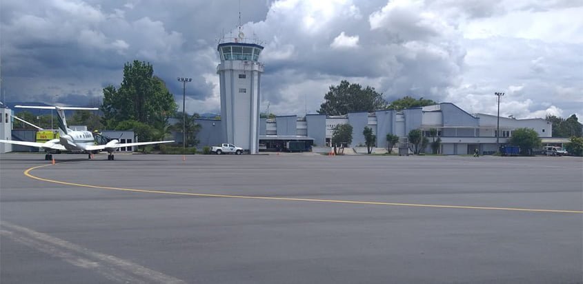 Vista del Aeropuerto Guillermo León Valencia de Popayán.