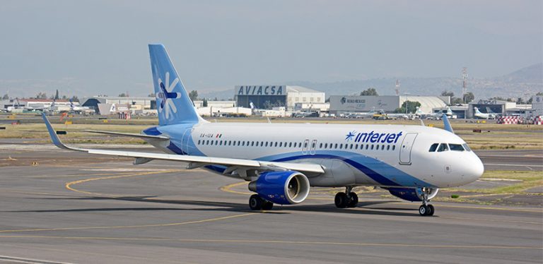 Airbus A320 de Interjet en Ciudad de México.