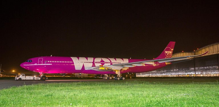 Airbus A330neo en colores de Wow Air.