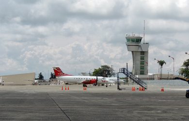 Vista de la plataforma del Aeropuerto Matecaña de Pereira.