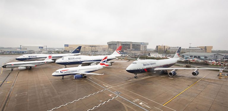 Liveries retro de British Airways a lo largo de su historia.