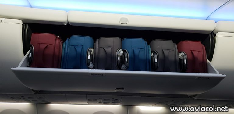 Bins de un Boeing 737 MAX de Copa Airlines.