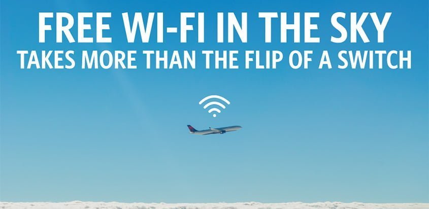 Pruebas de WiFi gratuito de Delta Air Lines.