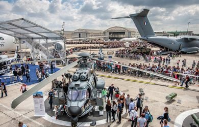 Exhibición de Airbus en el París Air Show 2019.