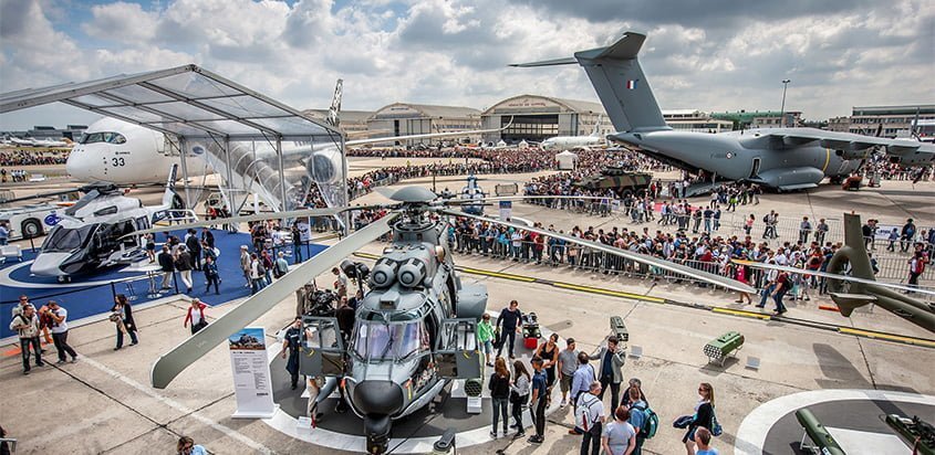 Exhibición de Airbus en el París Air Show 2019.